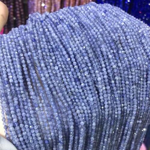 Natural Tanzanites Stone Faceted Beads 2.5mm Loose Spacer Beads for Jewelry Making Necklace DIY Bracelet Accessories Wholesale