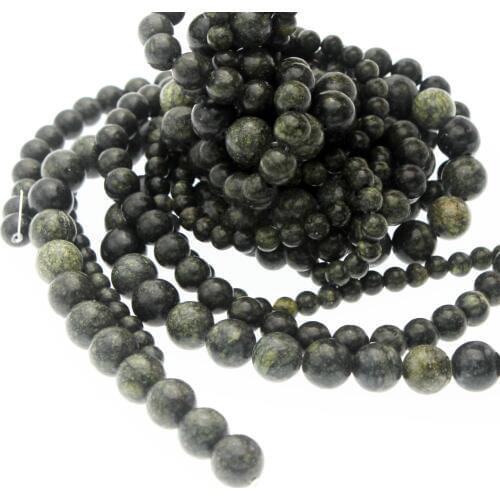 Wholesale Natural Stone Beads Russian Serpentine Round Spacer Beads 4 6 8mm 10 12mm for Jewelry Making Necklace Bracelet DIY