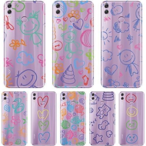 Heart Smile Phone Case For Huawei Honor 8X MAX 10 9 8 Silicone Soft Back Cover For Huawei Honor 7 8 9 10 Lite 7S 7X 7A 7C Pro