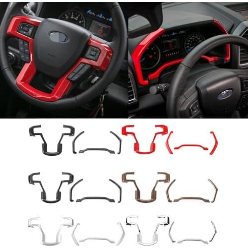 ABS Steering Wheel Cover and Dashboard Decoration Trim for Ford F150 2015-2021 Interior Car Accessories