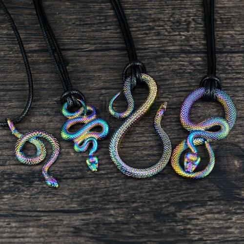 Colored Snake Pendant Necklace