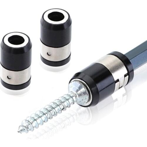 Screwdriver Bits Holder Magnetic Ring 1/4" 6.35mm Metal Strong Magnetizer Screw Screwdriver Bits Screw Pick Up Tool