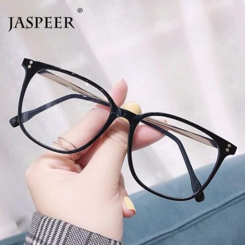 JASPEER Vintage Square Anti Blue Eyeglasses Women Men Retro Blue Light Blocking Glasses Frames Computer Optical Frames Eyeglass