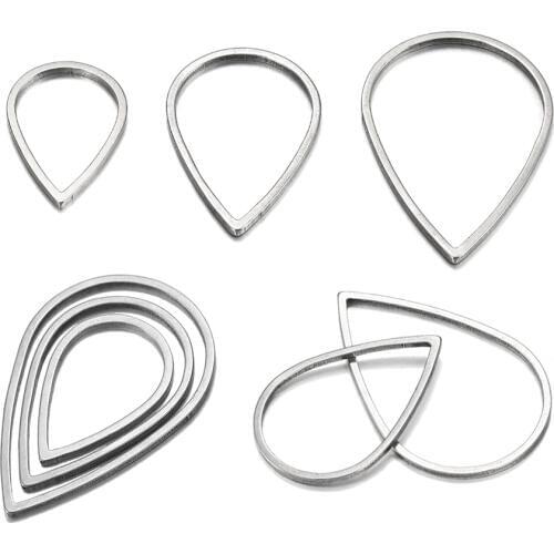 20pcs/lot 16 21 26mm Stainless Steel Waterdrop Closed Frame Teardrop Rings For DIY Earring Jewelry Makings Findings Supplies