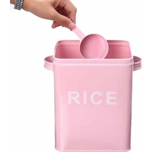 Kitchen storage box organizer food Tank Metal sealing with Spoon Cover Multifunction Coffee Sugar Square Tea Case Household