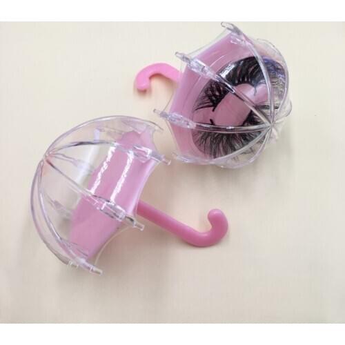 Pink Cute Lash Box New Design Umbrella Shape Eyelash Packaging for Eye Lash Natural and 25mm Lashes