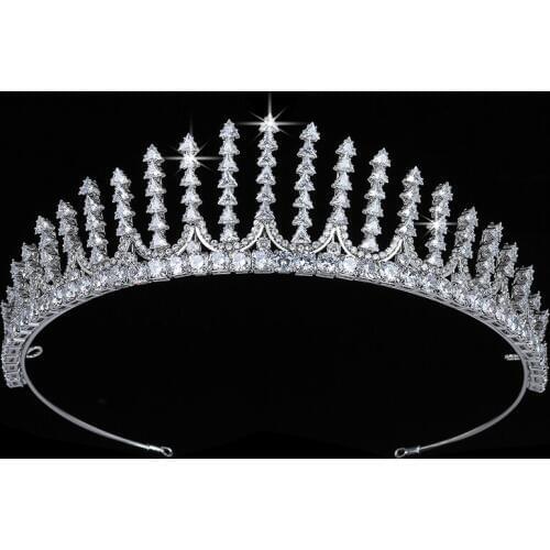 Crown HADIYANA Vintage Dignified spiny Tiara Wedding Bride Hair Accessories Cubic Zirconia Princess Luxury Jewelry BC5692 Diadem