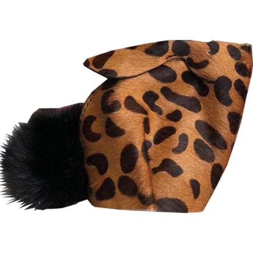 Bunny Coin Purse Genuine Leather Handmade LeopardHorse Hair Customize Animal Mini Shaped Bag Wallet Pom Keychain Monogram