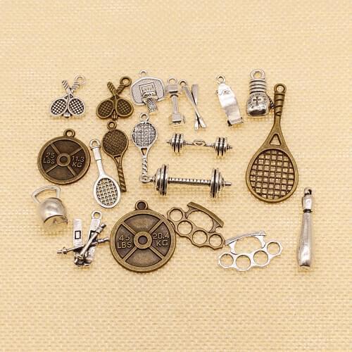 Hot 10pcs Sports Equipment Charm Pendants Diy Jewelry For Necklace Bracelet Craft Findings