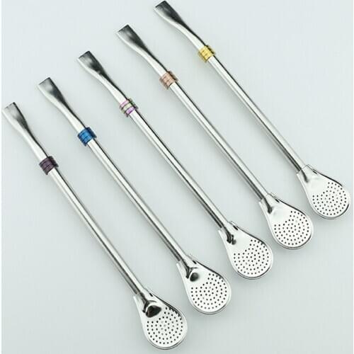 Washable Drinking Straws Hygeian Stainless Steel Tea Straw Gourd Utensils Filter Stirring Spoons Drinks Tools Bar Accessories