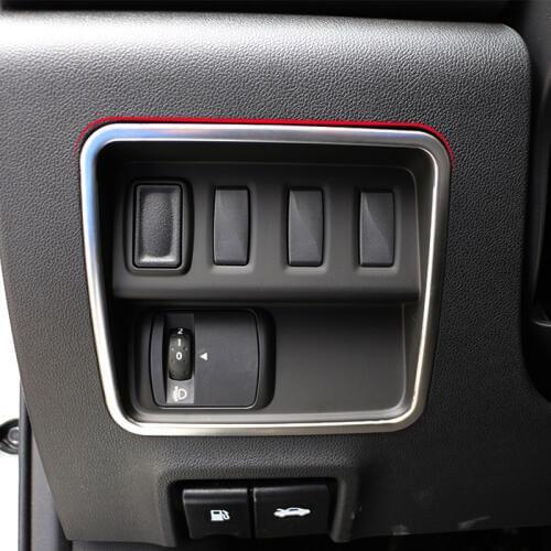 2 STYLES Chrome & Stainless Headlight Switch Panel Trim Cover Sticker for Renault Koleos for Samsung QM6 2017 2018 Acc