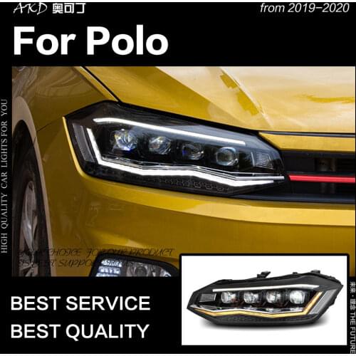 Car Styling Head Lamp for VW Polo Headlight 2019-2020 Polo Headlights DRL All LED Projector Lens Low Beam High Beam Accessories