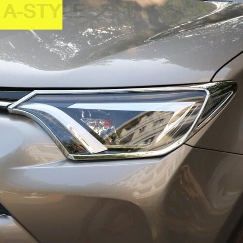 For Toyota RAV4 RAV 4 2016 2017 Headlights Eyebrows Eyelids Accessories Front Headlamp Eyebrows Car Styling Exterior decoration