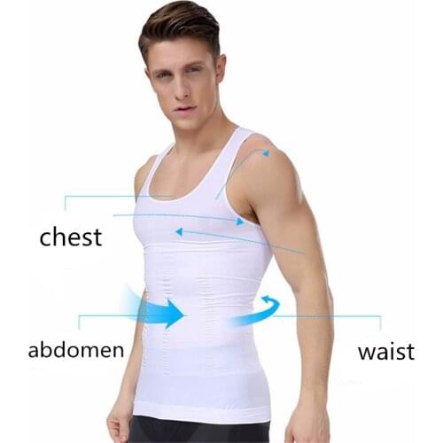New fashion men body shaper vest waist belt girdle abdomen tummy trimmer control corrective fat burn corset shirt shapewear