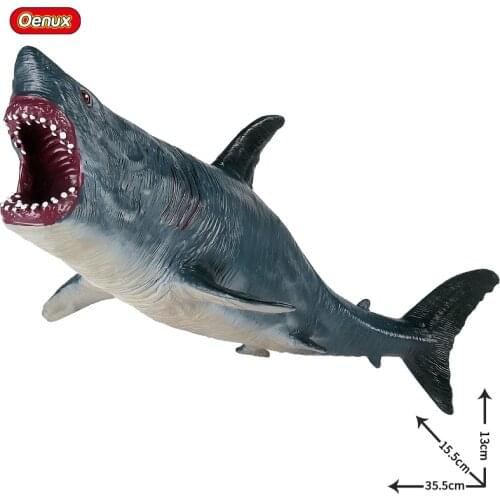 Oenux New Big Shark Lamnidae Savage Ocean Marine Megalodon Action Figures Sea Life Animals Giant Shark Model Baby Shower Toys