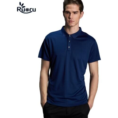 Ruoru Brand Clothing Plus Size S-4XL Men Polo Shirt Men Business & Casual Solid Male Polo Shirt Short Sleeve Breathable Polos