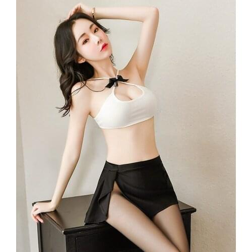 Sexy erotic lingerie show uniform temptation secretary clothes open file pajamas female super show stockings passion suit tease