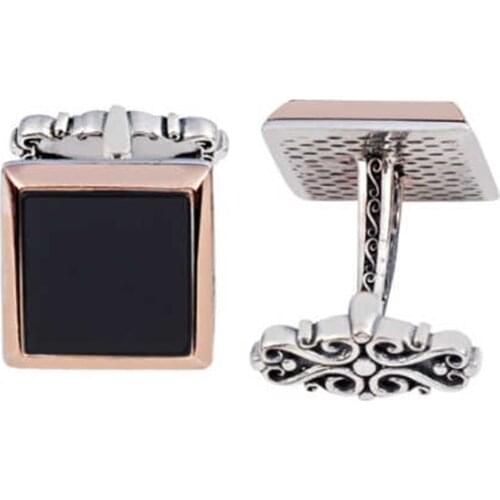 Silver Onix Stone Flat Cufflink