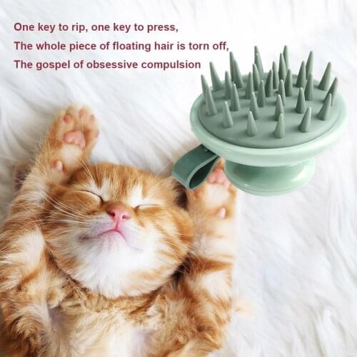 Pet Head Shampoo Brush Handheld Scalp Brush Shower Dog Cats Soft Silicone Hair Remover Comb Pet Grooming Kit