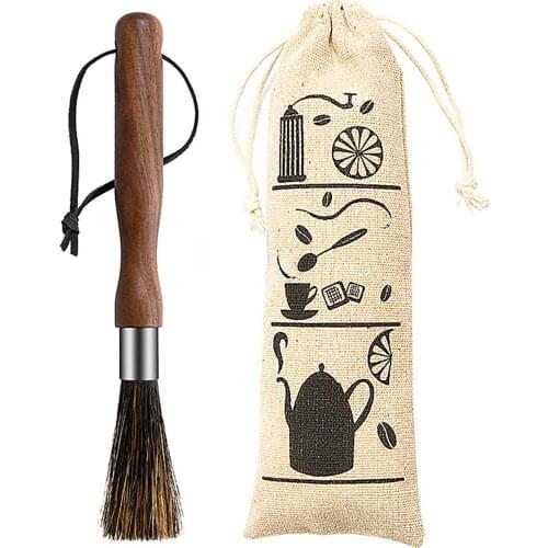 Espresso Cleaning Brush Wood Handle Brush for Coffee Grinder Espresso Machine Bean Grain