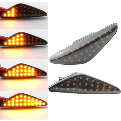 2pcs LED Dynamic Side Marker Turn Signal Repeater Light Indicator Flowing Flash Fit For BMW X5 E70 X6 E71 E72 X3 F25