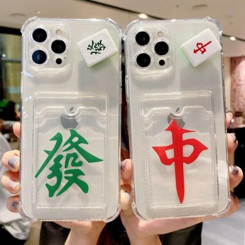 Rotating Mahjong Card Bag for IPhone 11pro/max Apple 12 Phone Case Xs Transparent Xr Plug-in Card 7plus Iphone Xr Phone Cases