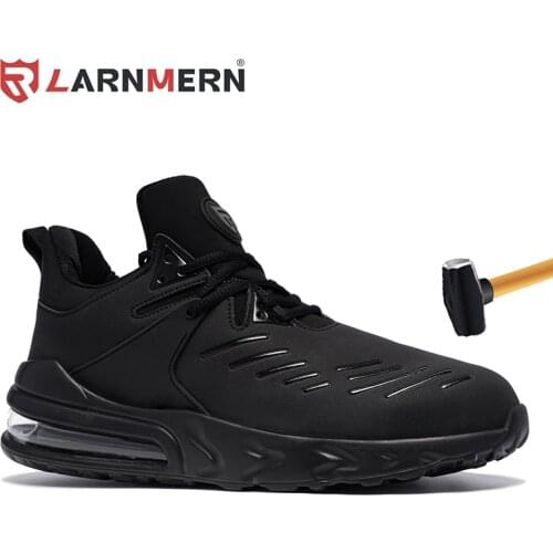 Larnmern Safety Shoes for Men Composite Toe Cap Summer Breathable Work Shoes Non Slip Indestructible Lightweight Steel Toe Boots