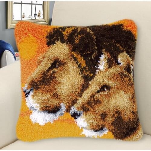 Animal Smyrna Knooppakket Klink Haak Kleed Bloemen Do It Yourself Cross Stitch Pillows Borduurpakket Kussen latch hook Pillow 3D