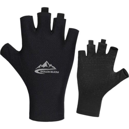 1pc Men Half Finger Gloves Sunscreen Gloves Summer Outdoor Cycling Driving Anti-ultraviolet Ice Silk non-slip Fishing Mittens