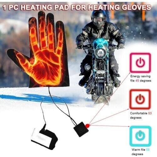 1 Pc Five-finger Gloves Electric Heating Pads DC 7.4V interface Full Heating Battery Power Supply Three-speed Thermostat Heating