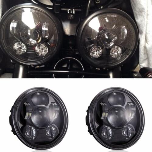 2 x Motorbike Headlight 5.75" Motorcycle 5 3/4" Led headlamp for Harley Dyna Street Bob Iron Breakout