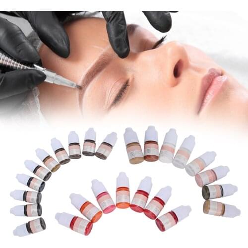 3 Types Professional Safe Semi‑Permanent Microblading Pigment Tattoo Ink Plant Extract Make Up Beauty Tattoo Supplies 8ml/Bottle
