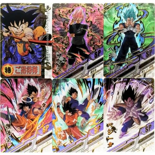 9pcs/set Super Saiyan Dragon Ball Z Bronzing Rough Flash Heroes Battle Card Ultra Instinct Goku Vegeta Game Collection Cards