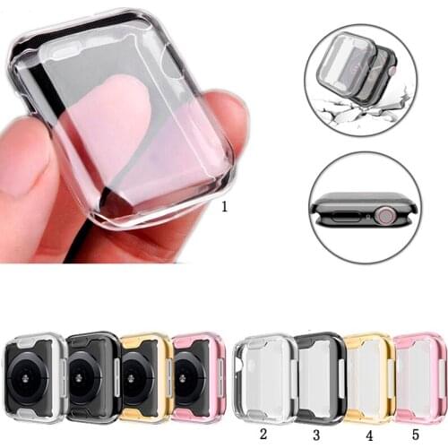 Watch Cover for Apple Watch Case 6 SE 5 4 3 2 1 42MM 38MM Soft Clear TPU 360 Screen Protector for iWatch 44MM 40MM