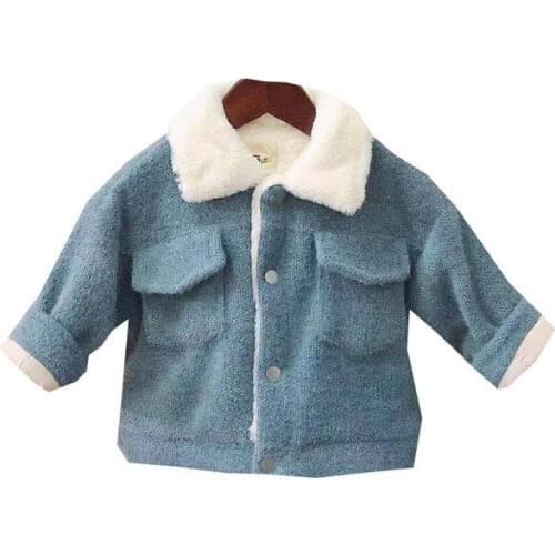 Baby plus velvet padded jacket, boys and girls, baby winter clothes, Korean style, warm cotton clothes, Korean