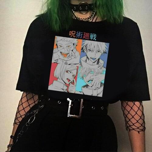 Japanese Anime Jujutsu Kaisen T Shirt Men Yuji Itadori Megumi Satoru Gojo Graphic Tees Cool Cartoon Unisex T-shirt Male