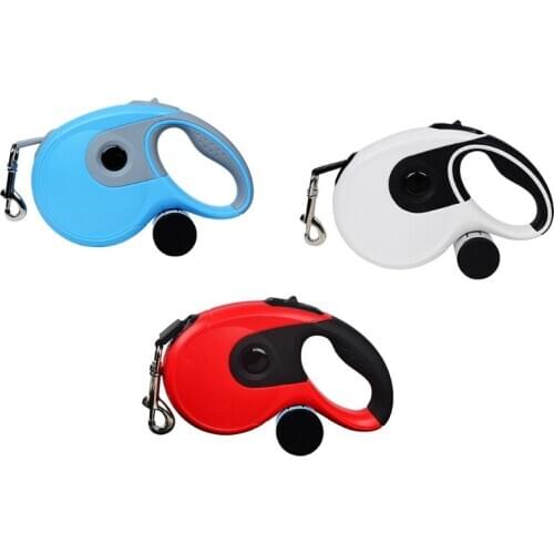 Retractable Dog Walking Leash Dog Leash Storage Garbage Bag Anti Slip Handle Y5GB