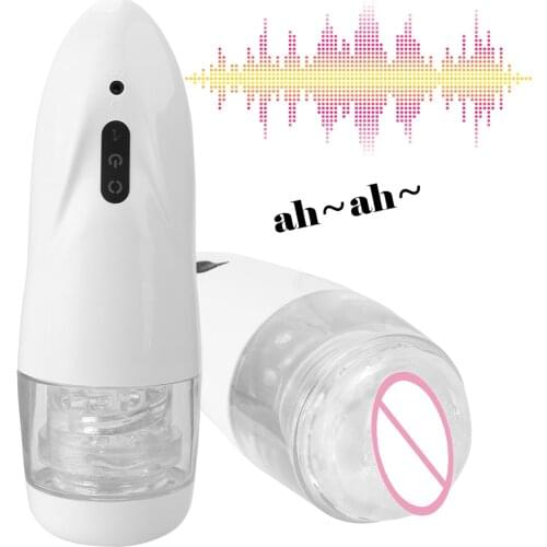 10 Adjustable Speed Real Vagina Pocket Sex Toy for Men Voice Interaction Vacuum Sucking Male Masturbator Cup Automatic Rotation