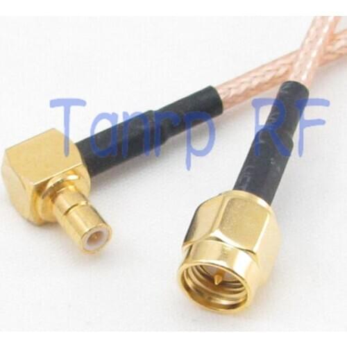 50CM Pigtail coaxial jumper cable RG316 extension cord 20in SMA male plug to SMB male right angle RF adapter connector