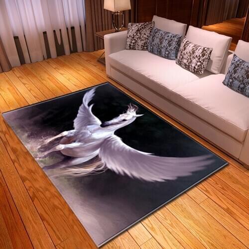 White Horse 3D Printed carpets for living room bedroom decor Rug coffee table Mat Modern Child Carpet Kids Room Play Area Rugs