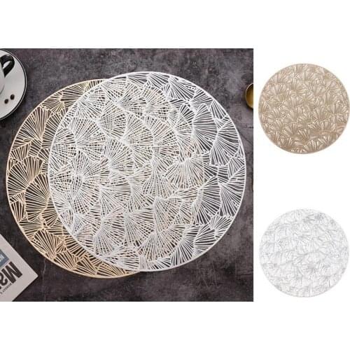 Round Placemats Restaurant Hollow PVC Decoration Meal Mat Anti-Hot Dining Table Line Mat Steak Plate Pad