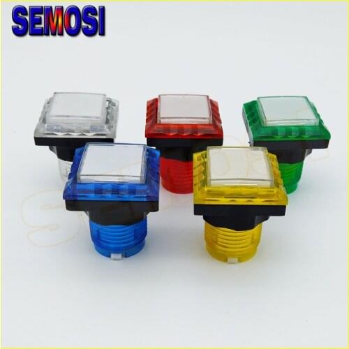10 pcs / set 32mm Square Illuminated Arcade Button with Microswitch + 12V LED + Holder