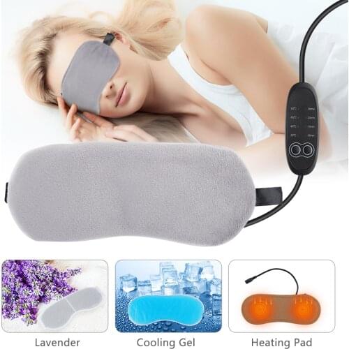 Lavender Heated Eye Mask for Sleeping USB Heated Eye Mask Warm Steam Dry Eye Mask Electric Temperature Heating Hot Eye Mask