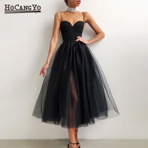 Summer Sexy Dress for Women Off Shoulder Party Dresses Women Elegant Straps Spliced Mesh Ballet Dresses Ladies Vestidos Mujer