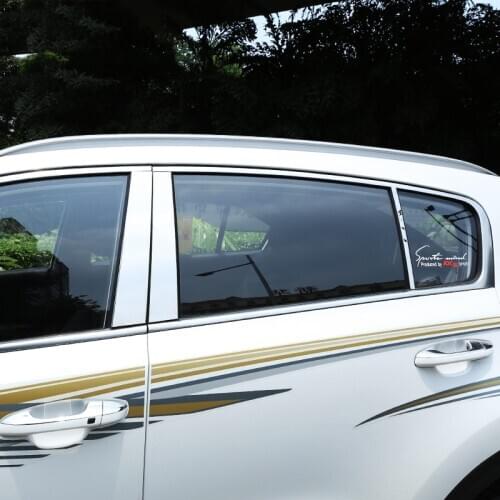 Stainless steel Car Window Pillar Post Cover Strip Trim Sticker For Kia Sportage 4 QL 2016 2018 2018 2019 2020 Accessories