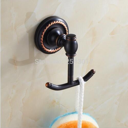 Black Bronze Wall Coat Hooks Bag Hanger European Style Luxury Bathroom Accessories Robe Hooks Hardware ZR2112