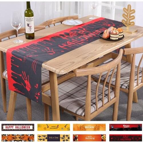 2021 New Halloween Decorations Table Runner Tablecloth Table Decoration Scene Atmosphere Tablecloth