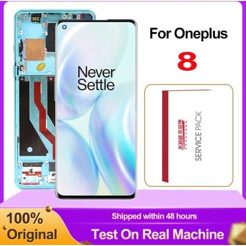 Original 6.55" LCD For OnePlus 8 AMOLED Display Touch Screen Digitizer Assembly For 1+8 IN2013 IN2017 IN2010 Replacement