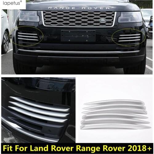 For Land Rover Range Rover 2018 - 2021 Car Front Fog Light Lamp Eyebrow Eyelid Strip Cover Trim ABS Chrome Exterior Accessories