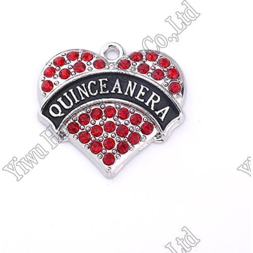 Heart Shape With Crystal QUINCE ANERA Pendants For Necklace